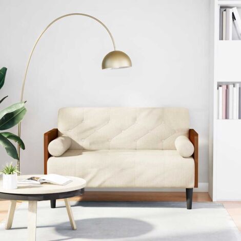 Zweisitzer-Sofa mit Nackenrollen 110 cm Leinen vidaXL