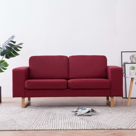 Zweisitzer Sofa Rot Bordeaux