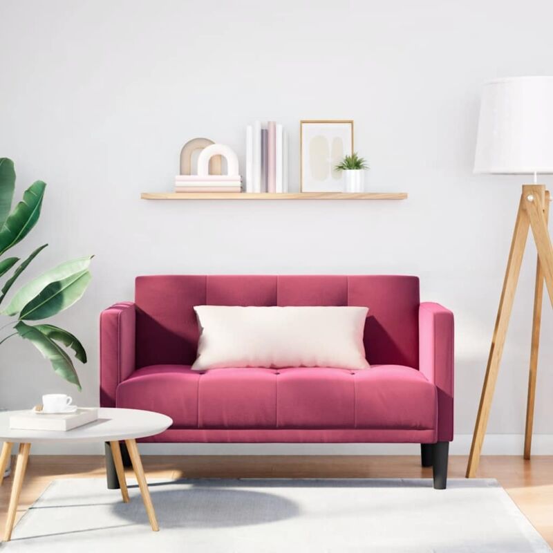 Zweisitzer-sofa Weinrot 111 Cm Samt Vidaxl