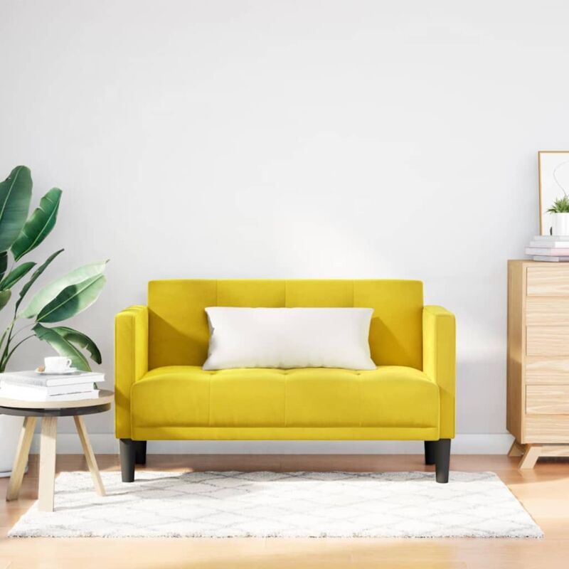 Zweisitzer-sofa Gelb 111 Cm Samt Vidaxl