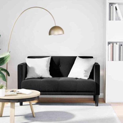 Zweisitzer-Sofa Schwarz 111 cm Samt vidaXL