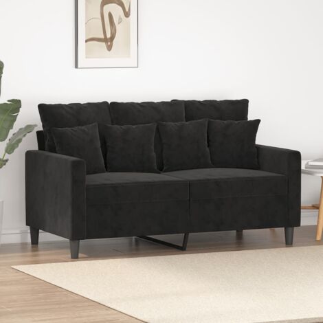 Zweisitzer Sofa Schwarz 120 cm Samt