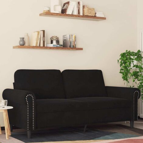 Zweisitzer Sofa Schwarz 140 cm Samt
