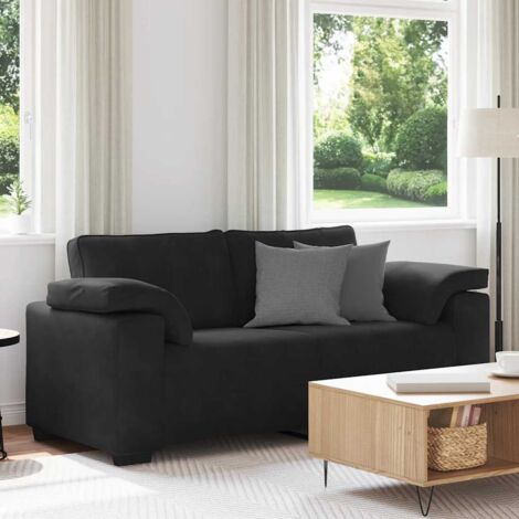 Zweisitzer-Sofa Schwarz 140 cm Samt vidaXL922774