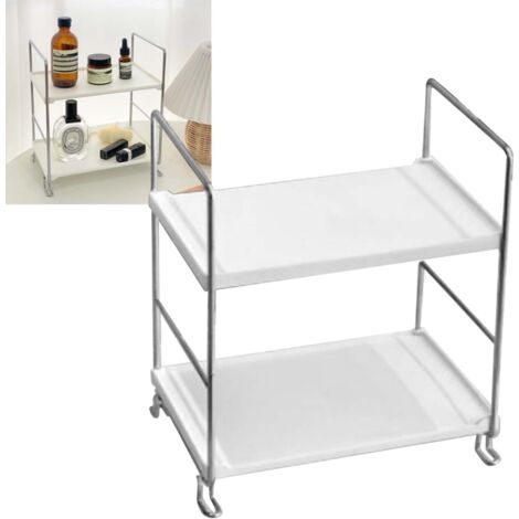 Zweistöckiger Organizer im nordischen Stil für die Küchenarbeitsplatte, aus Kunststoff, hohe Belastbarkeit, stabile Konstruktion, elegantes, modernes Design für Küche, Bad und Büro
