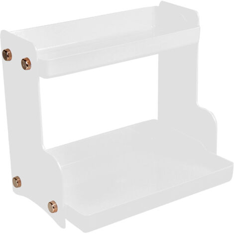 Zweistöckiges Kosmetikregal, robust und elegant für Büro, Wohnzimmer oder Schlafzimmer, in transparentem Design.