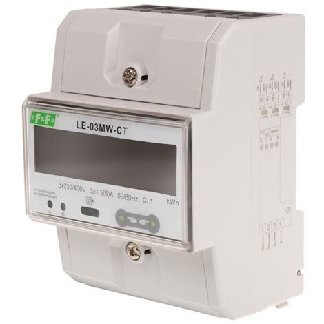 Zweitarif-Stromzähler, 3-phasig, 2-Wege mit Modbus RTU, für halbindirekte Messung LE-03MW-CT
