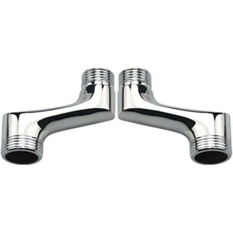 Zweiteilige, abgewinkelte Aufsatzbrause, Messing-Winkelreduzierstück, verstellbarer Schwenkarm, Wandanschluss für Aufsatzbrause, versetzter G3/4-auf-G1/2-Anschluss, Chrom