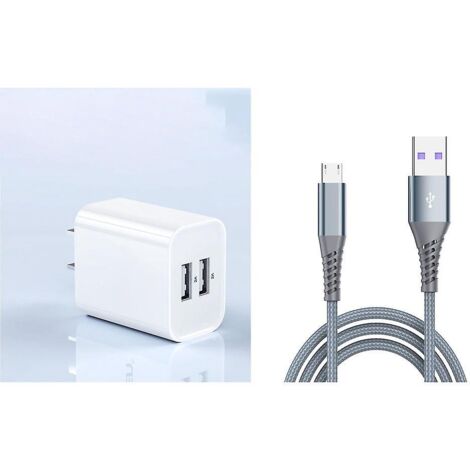 Zweiteiliges Set (Ladegerät + Android-Kabel), USB-Schnellladekabel kompatibel mit Android