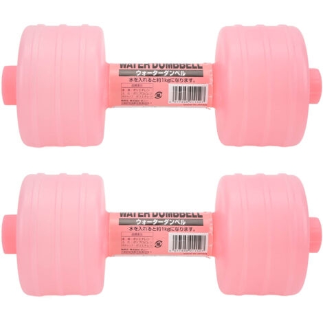 Zweiteiliges Set wassergefüllter Hanteln, verstellbare Gewichte, Fitnessgerät für Zuhause/Büro, Pink