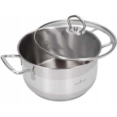 Zwieger Set de 4 casseroles + 4 couvercles Acier inoxydable Induction gaz céramique