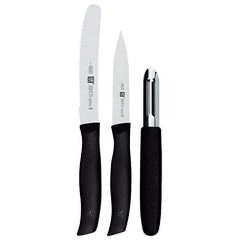 Zwilling 38738-000-0 Twin Grip Set Coltelli, 3 Pezzi, Nero
