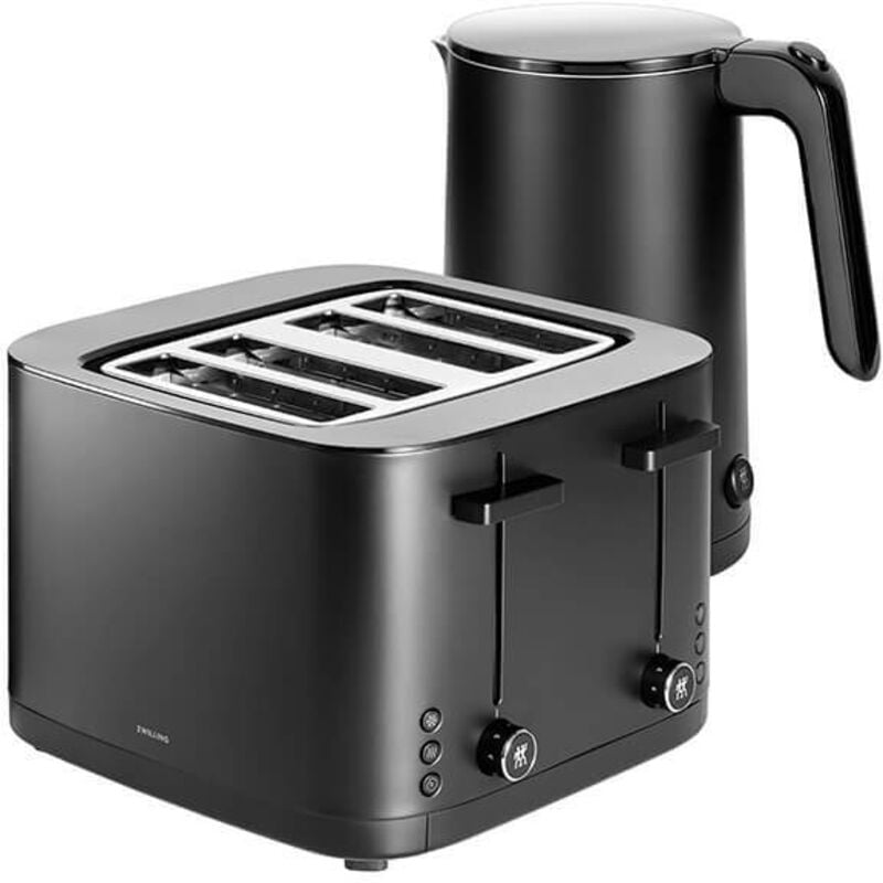 Zwilling - Enfinigy 1.5L Kettle Plastic & 4 Short Slot Toaster Black