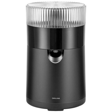 ZWILLING ENFINIGY Presse-agrumes électrique de haute efficacité de jus, 2 cônes de pressage, tamis de pulpe réglable, 85 W, noir