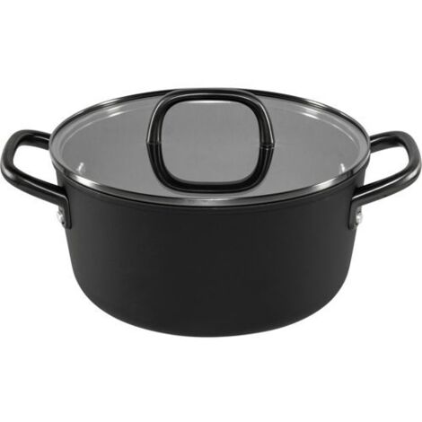 ZWILLING Milano Kochtopf mit Glasdeckel 24 cm, schwarz