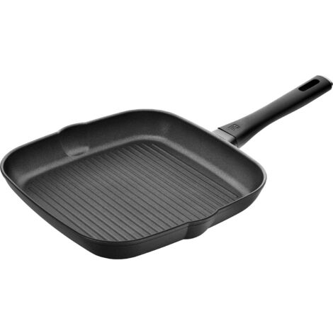 Zwilling Shine - Padella rettangolare in alluminio, 28 cm, con rivestimento antiaderente, colore: Nero