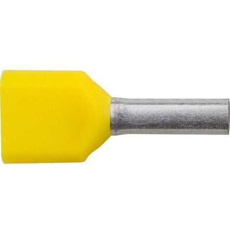 Zwillings-Aderendhülsen isoliert 1,0 mm² x 15 mm, gelb - 500 Stück