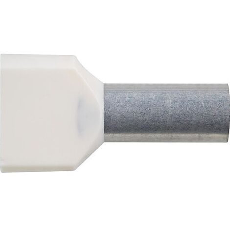 Zwillings-Aderendhülsen isoliert 10,0 mm² x 26 mm, creme - 100 Stück