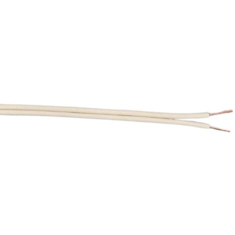 Zwillingsleitung isolierte Litze 2 x 0,75 - 5 Meter weiß Kabel & Leitungen