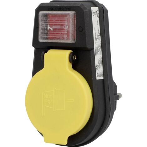 Zwischenstecker mit Schalter IP44 schwarz Leitungs- & Kabelverbinder
