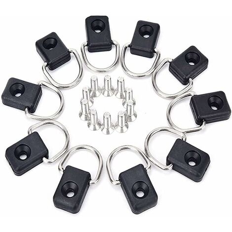 ZXPASRA 10 Pcs équipement de pêche Gréement D Anneaux,Kayak Gréement D Anneaux,Bateau D Anneau Pont Accessoires,Bateau d’Anneaux Crochets d'Arrimage avec Vis M6,pour Canoë Kayak Bateau Pêche À La Voi