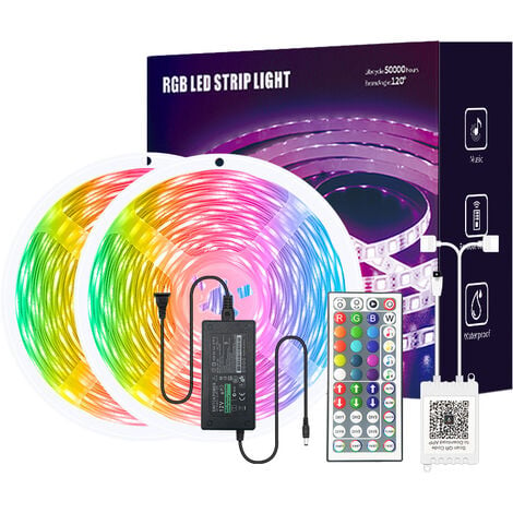 V-TAC Smart Home strip alexa google VT-5050 kit bande LED RGB+3IN1 SMD5050  WiFi IP65 gradable gestion smartphone - sku 2628