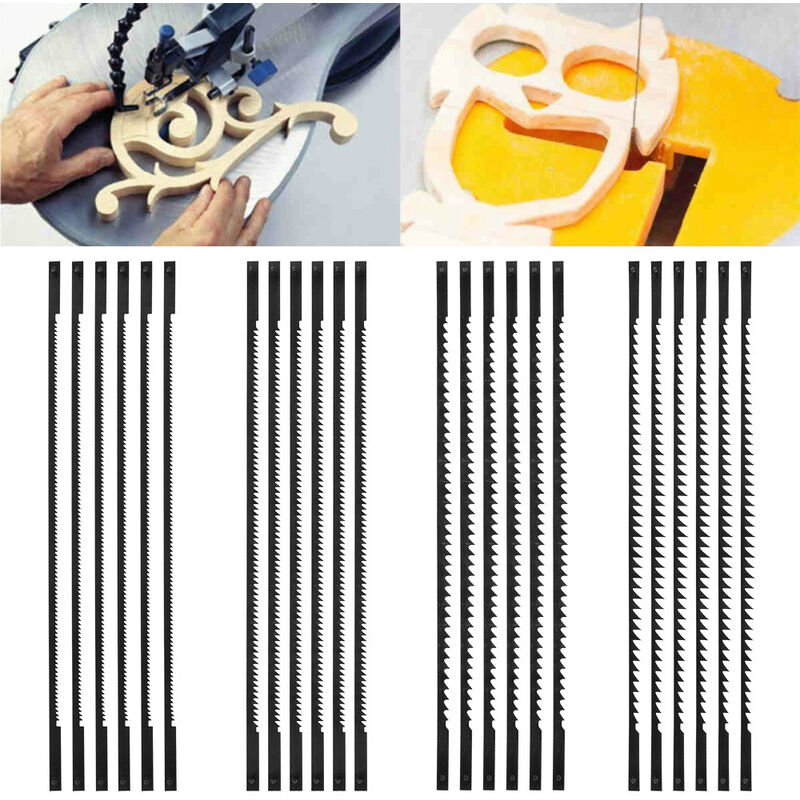 Zxpasra - groofoo 24 Lames Pour Scie à Chantourner, Multifonctionnel, Calcul, Travail, Outil Electrique, Accessoires, 10, 15, 18/24 Dents, 24 pièces