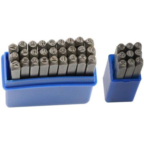 ZXPASRA 36PCS Poinçons en Métal avec Chiffres et Lettres, Lettres à Frapper Tampons Numérotés (2mm)