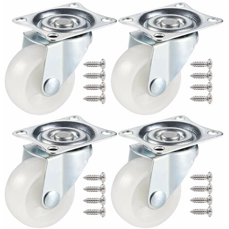 ZXPASRA 4PCS Roulettes Pivotantes, PU Roulette Charge Lourde en Caoutchouc pour Bricolage, Roulettes pour Meubles avec Tête Pivotante à Doble Roulements à Billes avec Vis (Hauteur 50mm/2pouce)