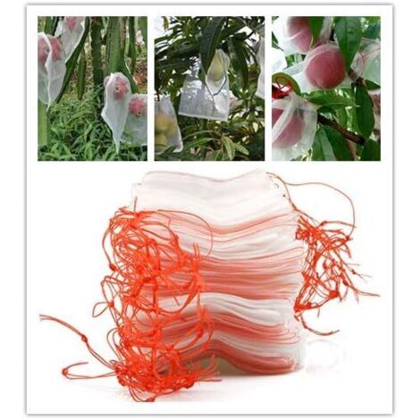 ZXPASRA 50 Pièces Sac d'insectes de fruits, Sac de Protection de Fruits de Raisins, Sac en Organza des Fruits Réutilisables Sacs en Maille Filet avec Cordon de Serrage Sacs de Rangement pour Fruits Lé