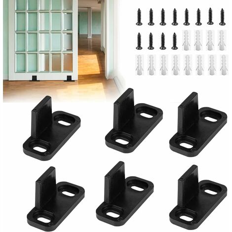 ZXPASRA 6 PCS Guide Porte Coulissante en Plastique 45 × 20 × 24mm Guide Porte Coulissante Sol Multifunctiona Guide de Plancher Anti-bruit Robuste avec Vis pour Portes Coulissantes Maison Bureau