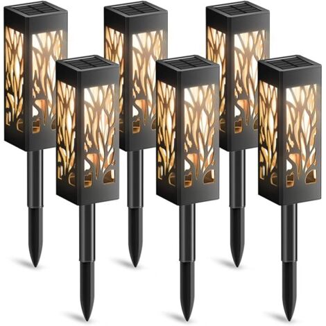 ZXPASRA 6 Pièces Lampes Solaires Jardin,Exterieure Étanche Lumiere Paysage Lampe Jardin Sans Fil Led Décoration Eclairage Solaire Pour Patio Chemins, Pelouse,Lumière chaude