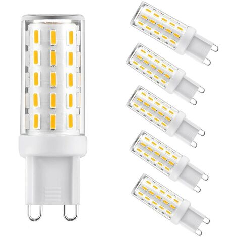 ZXPASRA Ampoules LED G9 4W, ampoule 2700k blanc chaud, sans scintillement, Equivalente 40W Halogène Lumière 400 lumens, non dimmable AC220-240V, Angle de 360, Pack de 6