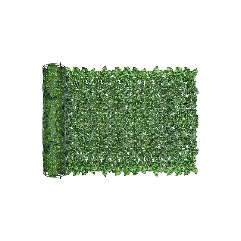 Groofoo - Clôture Artificielle de Feuilles de Lierre artificielles, Écran de clôture antivol de Jardin extérieu,Mur Vegetal clôtures décoratives Faux