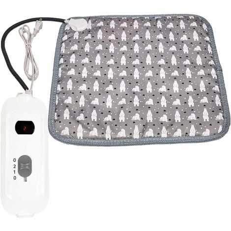 ZXPASRA Coussin Chauffant pour Animaux de Compagnie, Coussin Chauffant électrique pour Chien Chat Tapis Chauffant réglable étanche avec Cordon en Acier résistant à la Mastication 45x45 cm