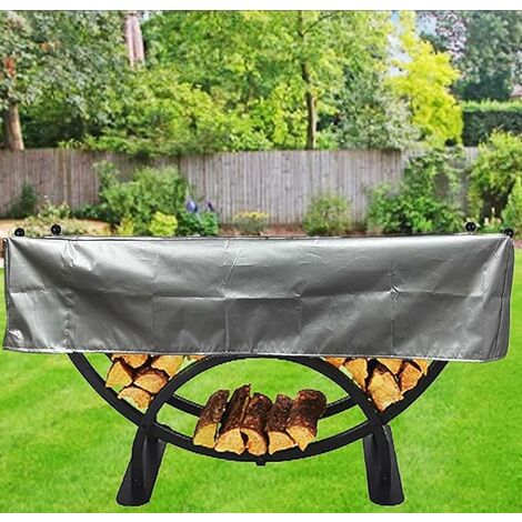 ZXPASRA Couverture de Support de Bois de Chauffage Crescent , Protection de Stockage de Tas de Bois Demi-Rond pour Intérieur Extérieur, Couverture Résistante Aux Intempéries，argent