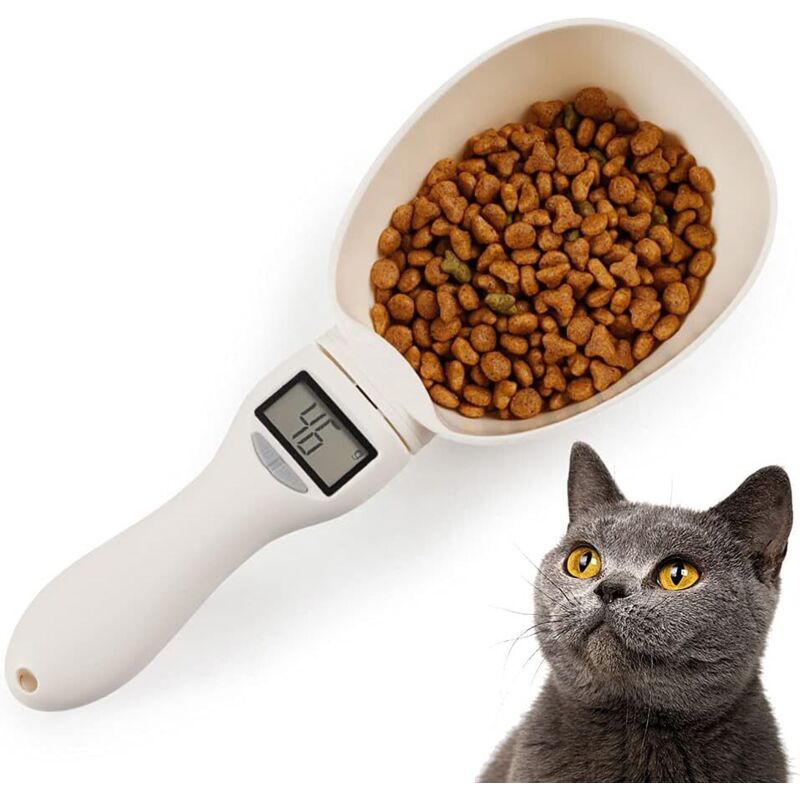 ZXPASRA Cuillère Mesure Animaux,Pelle à Mesurer pour Aliments, Cuillère Mesure Électronique, Cuillère Pesée Détachable, Cuillère à Balance Numérique