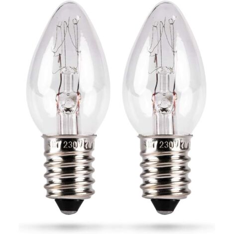 ZXPASRA Lot de 2 Ampoules 7W E14 - Ampoule 7w pour Veilleuse, Lampe en Cristal de sel, Lampe en Pierre de sel, lampe de sel, machine à coudre, vitrine - mini ampoule 7w - 40 lumens
