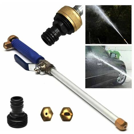 ZXPASRA Pistolet à Eau Haute Pression Avec 2 Buse, Jet d'eau de laveuse à Haute Pression, Outil Nettoyage d'Arroseur Buse Pulvérisation pour Arroser Fleurs/Plantes/Jardin/Voiture (Bleu)