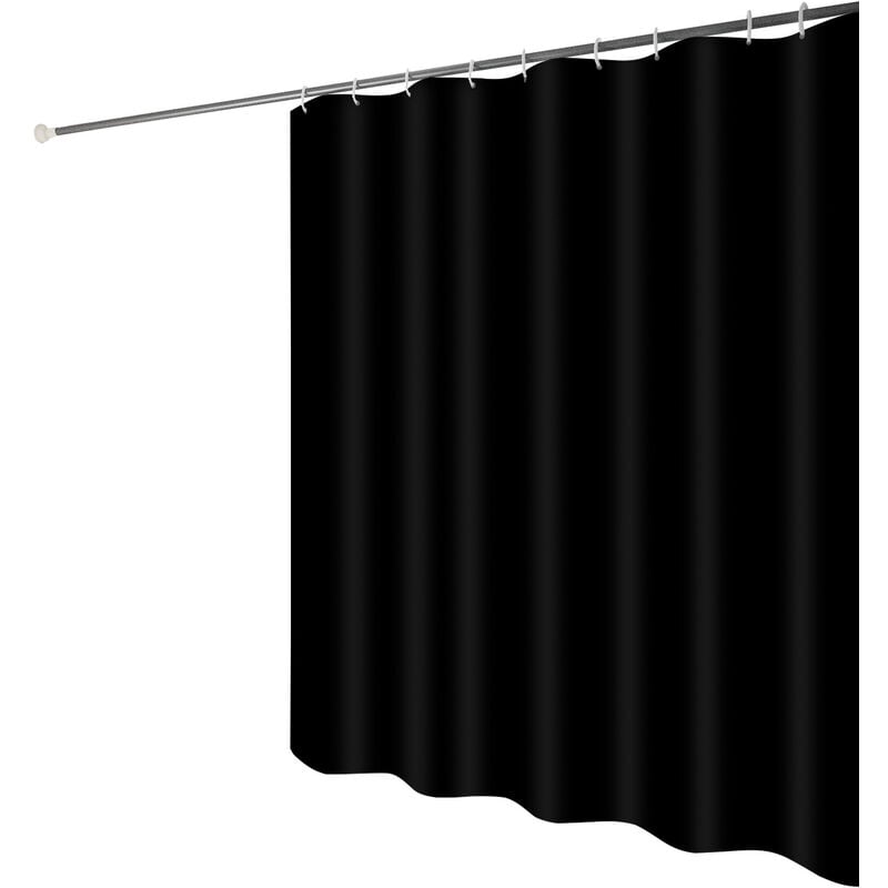 Rideau de douche anti moisissure, rideau de douche 120x200 cm, noir, Polyester - Groofoo