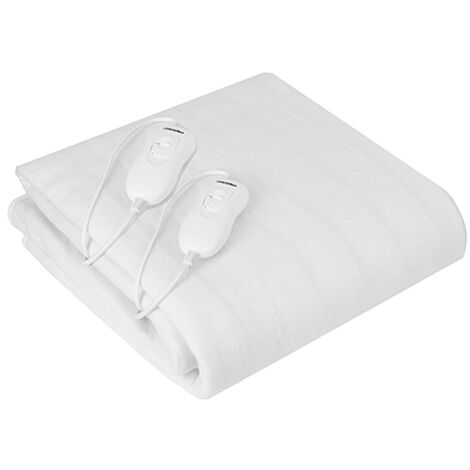 ZXPASRA Surmatelas Chauffant double Électrique, 150x160cm avec Arrêt Automatique, Couverture thermique,2 zones de température, Chauffe-matelas réglable à 4 Niveaux de Températures