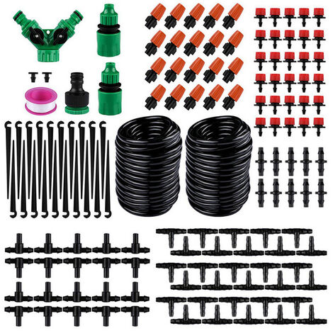 ZXPASRA Système d'irrigation Jardin, Kit d'irrigation Goutte, Kit d'irrigation Goutte à Goutte Automatique avec 20m Tuyau, Kit arrosage Automatique pour Jardin pelouse Serre Plantes