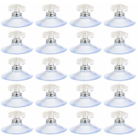 ZXPASRA Ventouse avec Vis 20pcs, Ventouses avec Écrous, Ventouse en Plastique, Ventouses pour Vitres, Verre de Table, Ventouses avec Filetage et Écrous Moletés, Ø45mm