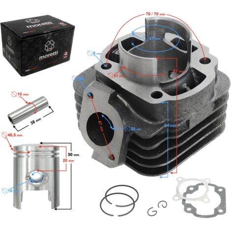 Zylinder für Roller 2T 70cc 1PE40QMB sw.10mm