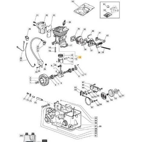ZYLINDER/KOLBEN D=39 MS 382S -R ORIGINAL STIGA - 383070005/0
