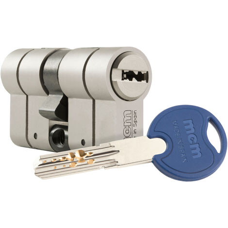 Zylinder scx+ de hohe Sicherheit gegen Einbruch, Aufprallschutz und Diebstahlschutz. 30-30 Nickel und Doppelkupplung. scx+den:30-30 mcm