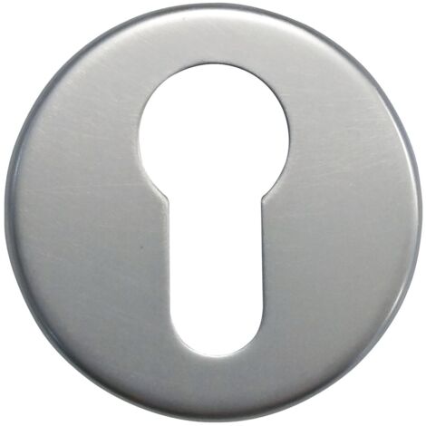 Zylinderrosette PZ, U", ø 50, H:8mm, mit Universalträger, silber eloxiert WG D70, 1 Stück Zubehör Türbeschläge