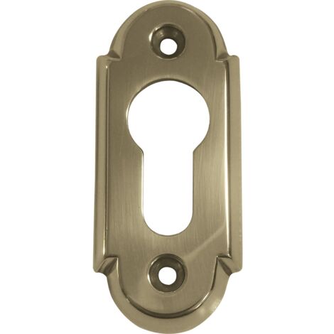 Zylinderrosette PZ, WG oval, 32 x 74 x 6mm, Messing poliert schutzlackiert, 1 Stück  Zubehör Türbeschläge