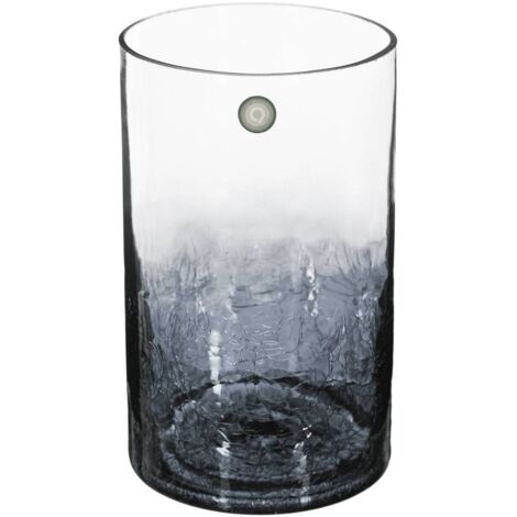 Zylindervase Craquelé-Glas H20cm - Geräuchert