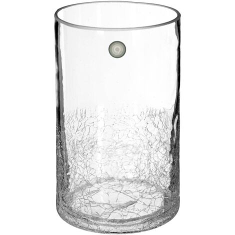 Zylindervase Craquelé-Glas H20cm - Transparent